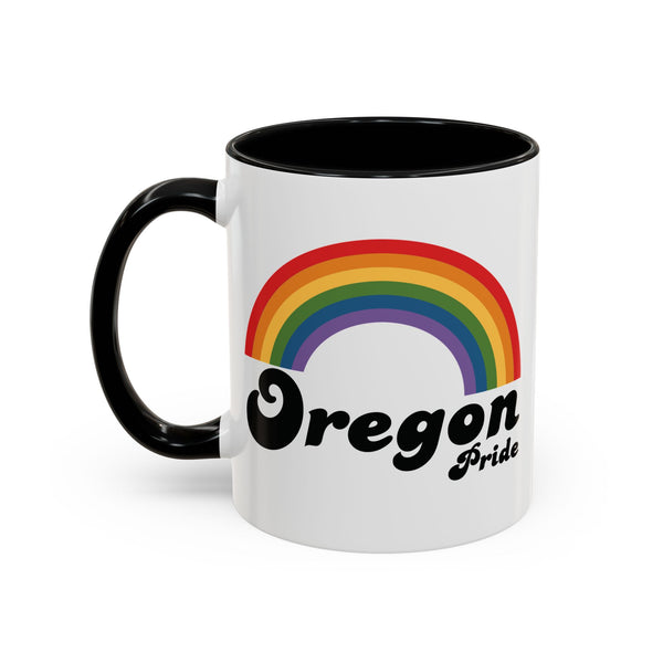 Retro Rainbow Oregon Pride Ceramic Coffee Mug