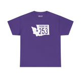 Purple From the 253 Washington State Athletic Tee featuring the state shape and star on Tacoma.