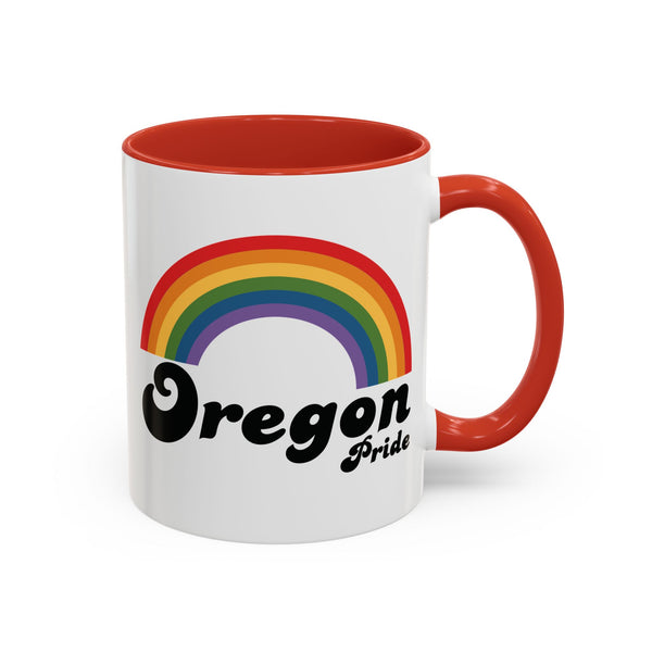 Retro Rainbow Oregon Pride Ceramic Coffee Mug