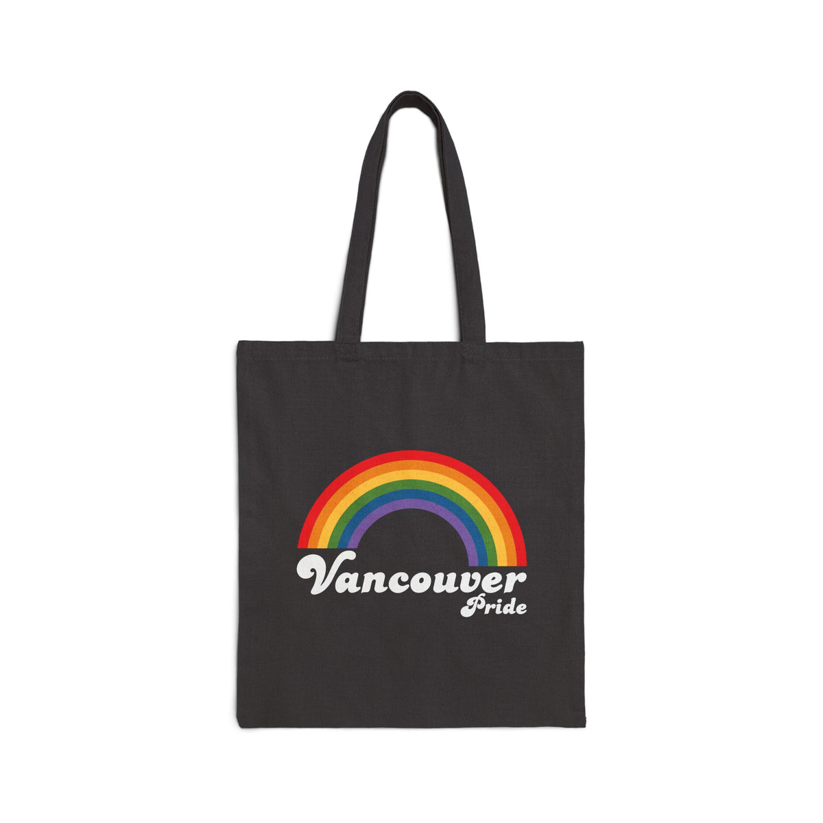 Retro Rainbow Vancouver Pride Cotton Canvas Tote Bag