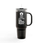 Ask Believe Receive Repeat Insulated Travel Tumbler 40 oz. with serene graphic and straw for hydration.