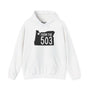 From the 503 Portland hoodie featuring Oregon shape and star, perfect for cozy city pride.