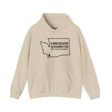 Vancouver Washington hoodie with Washington state graphic and 