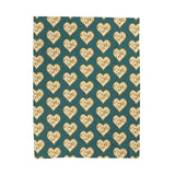 Oregon State of Mind Heart Lightweight Cozy Blanket with heart-shaped Oregon design on teal background.
