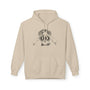 I spy Bigfoot hoodie featuring an explorer with binoculars on a beige background.