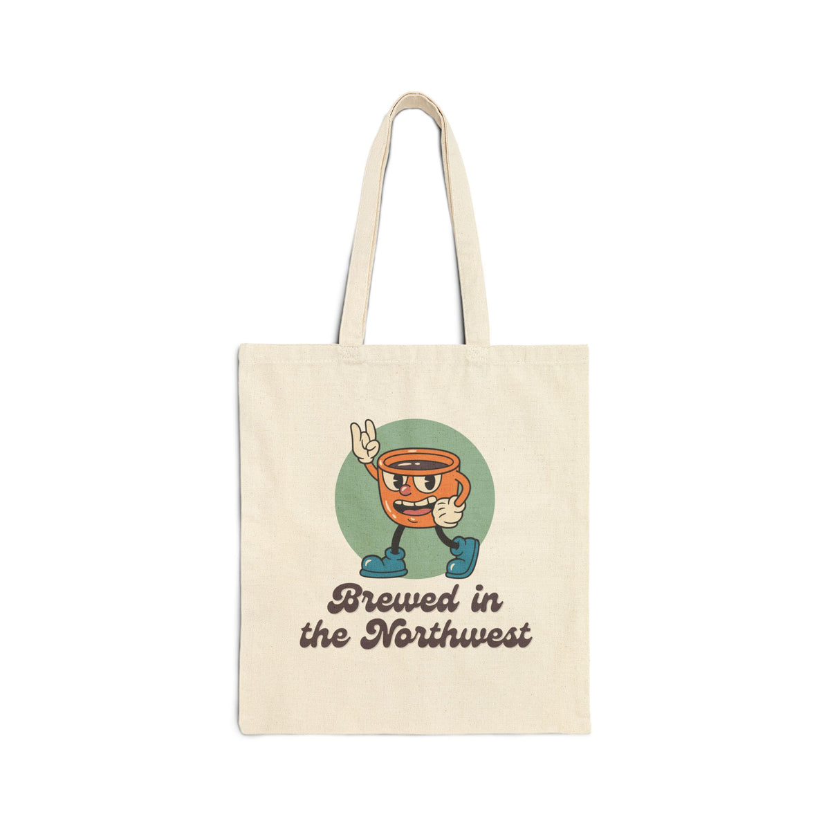 Brewed in the Northwest Coffee Cotton Canvas Tote Bag