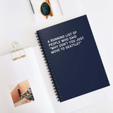 Spiral notebook featuring the text, 