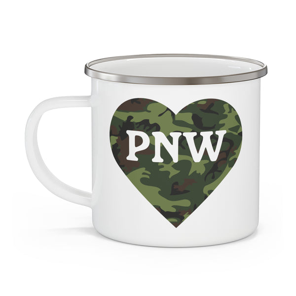 Camouflage PNW Heart Camping Mug