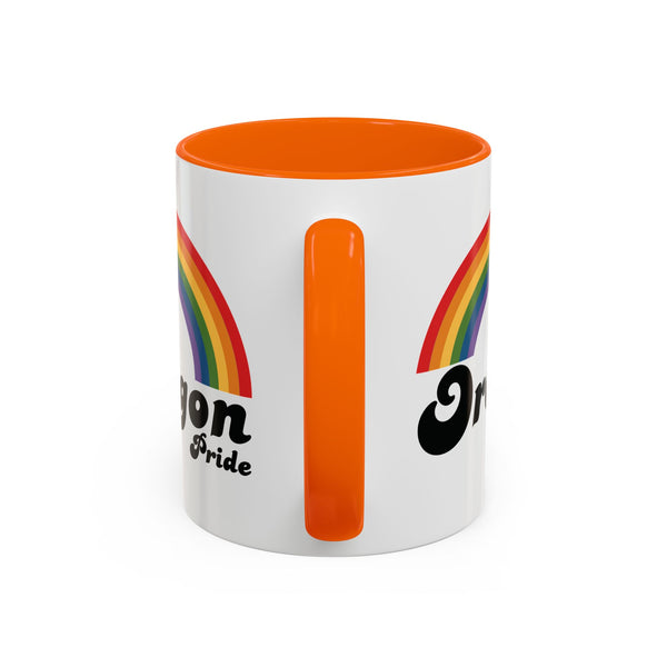 Retro Rainbow Oregon Pride Ceramic Coffee Mug