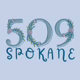 509 Floral Area Code design featuring roses, representing Spokane's Pacific Northwest pride.