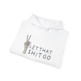 White hoodie with skeleton hand and 