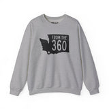 From the 360 Vancouver cozy sweatshirt showcasing Washington state silhouette and bold text.
