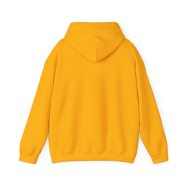 Back view of a vibrant yellow hoodie, perfect for proud Vancouver Washington locals.