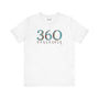 360 Floral Area Code Premium Soft Tee in white, celebrating Vancouver pride with nature-inspired design.