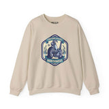 Beige sweatshirt featuring a motorcycle design with 