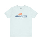Groovy premium soft tee featuring a retro van and flower design, inspired by Vancouver and PNW charm.