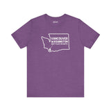 Vancouver Washington Premium Soft Tee featuring state outline and heart icon, perfect for showcasing hometown pride.