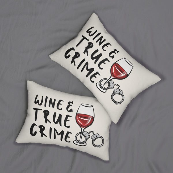 Wine & True Crime Decorative Lumbar Accent Pillow