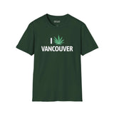I Marijuana Vancouver T Shirt featuring a green graphic tee with a marijuana leaf design.