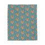 Washington love blanket design featuring heart-shaped typography on a blue background.