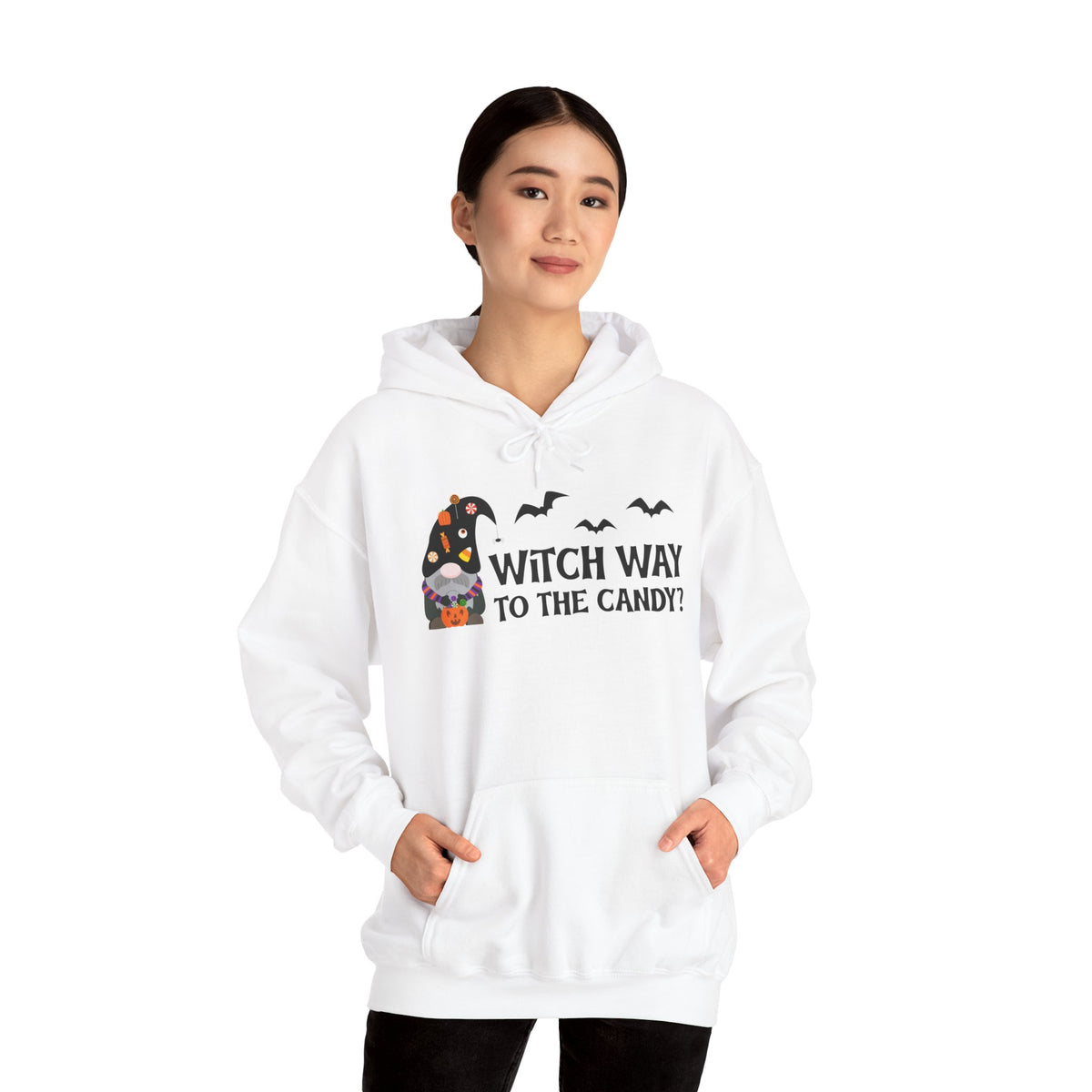 Witch Way to the Candy Gnome Halloween Heavy Blend Classic Hoodie