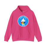 Pink hoodie featuring Bigfoot silhouette in a rainbow tutu with 