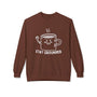 Stay Grounded sweatshirt featuring a minimalist coffee mug design with a friendly smile.