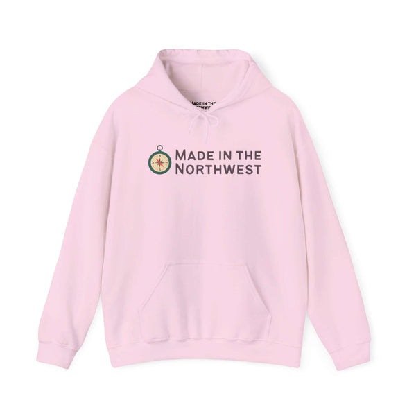 Made in the Northwest Hoodie with compass logo, perfect for showing Pacific Northwest pride.