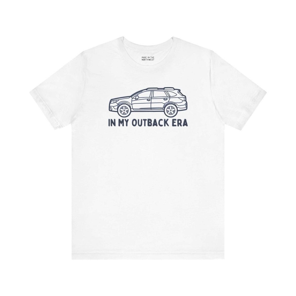 In My Outback Era car lover premium soft tee featuring a Subaru Outback design, perfect for PNW lifestyle enthusiasts.
