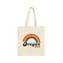 Retro Rainbow Oregon Pride Cotton Canvas Tote Bag
