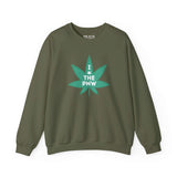 Chronic PNW Love Sweatshirt featuring a bold marijuana leaf graphic celebrating the Pacific Northwest lifestyle.
