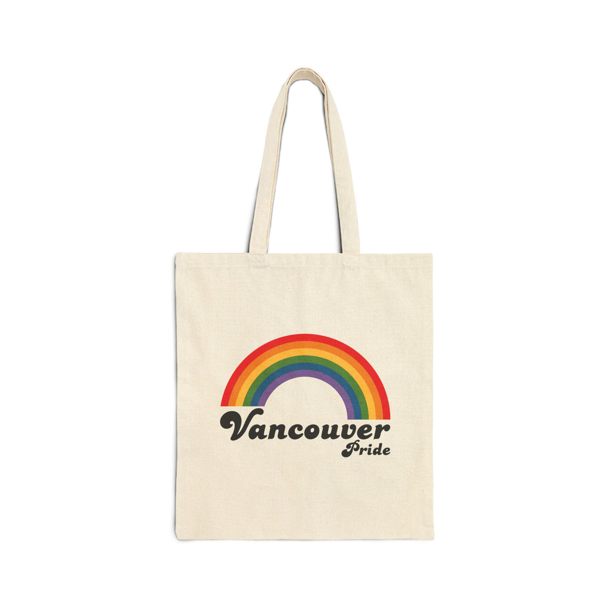 Retro Rainbow Vancouver Pride Cotton Canvas Tote Bag
