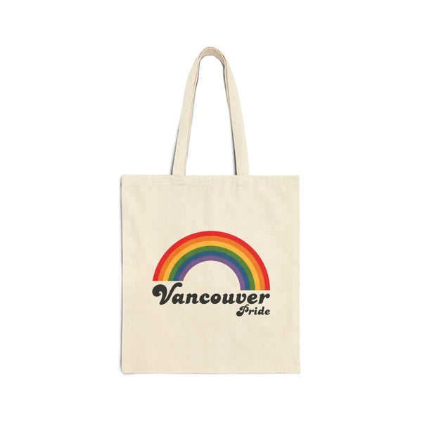 Retro Rainbow Vancouver Pride Cotton Canvas Tote Bag