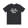 Dope Seattle Dad premium soft tee with marijuana leaf graphic on black fabric, perfect for trendy dads in Washington.