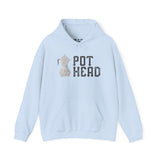 Light blue coffee-themed hoodie with Moka pot graphic and 