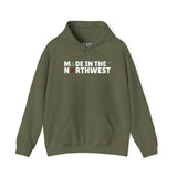 Olive green hoodie with 