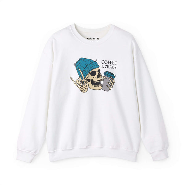Coffee & Chaos Skeleton Vibes Sweatshirt