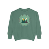 Minimalist Forest in a Northwest Style Garment Dyed Relaxed Sweatshirt featuring a mountain design.