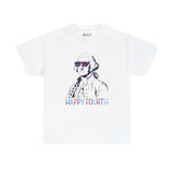 George Washington Fourth of July tee with USA sunglasses, 