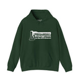 Dark green Northwest hoodie with axe design, celebrating Pacific Northwest spirit and love for the outdoors.