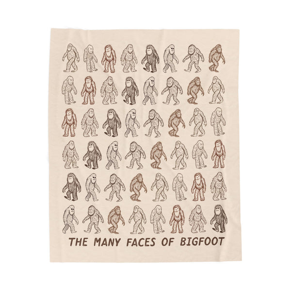 The Many Faces of Bigfoot Lightweight Cozy Blanket