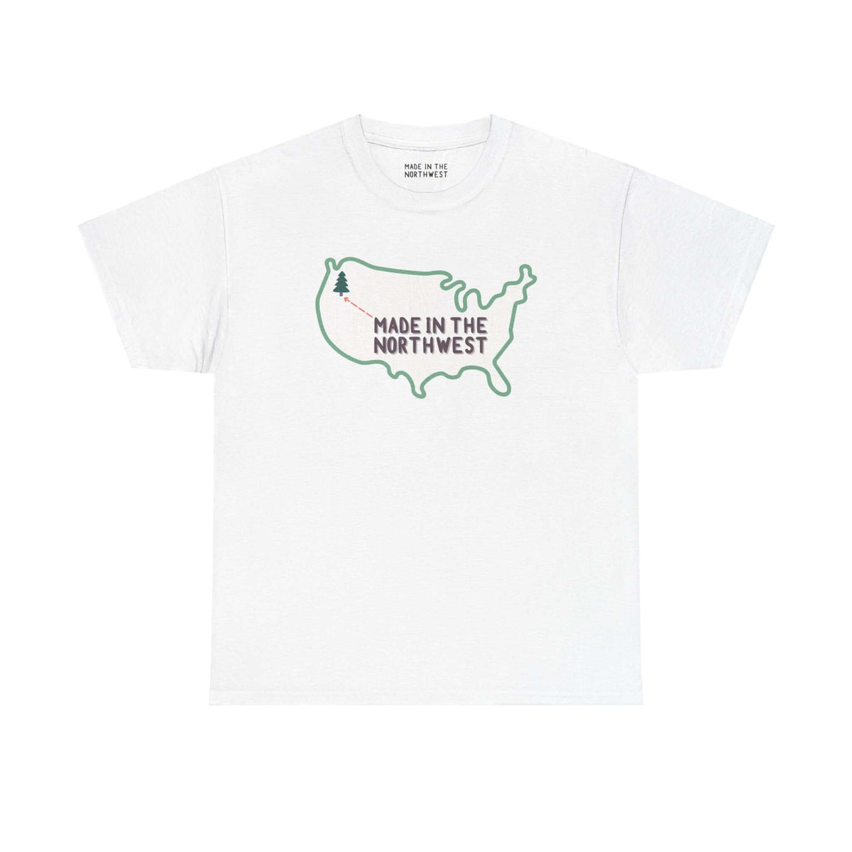 Evergreen is Where It's At Athletic Tee Show your love for the Pacific Northwest with our exclusive "Evergreen is Where it's At" athletic tee. This design features the woodgrain United States with a tree marking the PNW location, highlighted by an arrow a