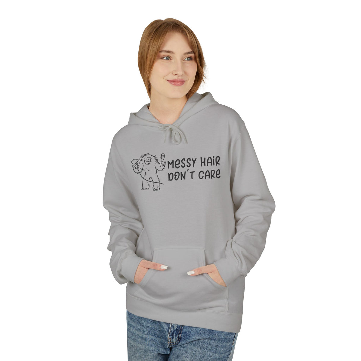 Messy Hair Don't Care Bigfoot Premium Midweight Hoodie