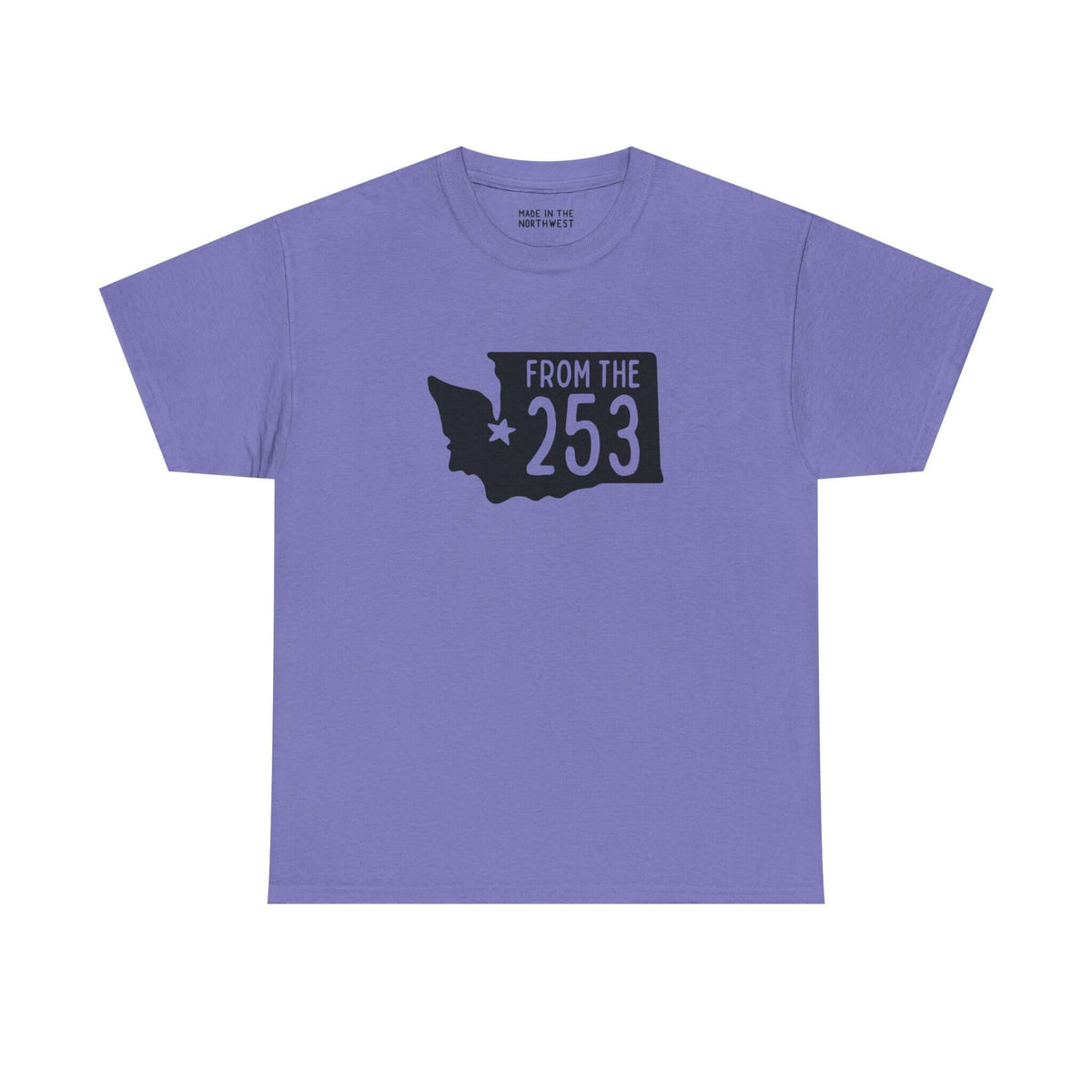 Purple From the 253 Washington State tee featuring the state shape and Tacoma star design.