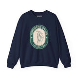 Grower's Union Local 420 sweatshirt with hand holding joint illustration, promoting 420 culture style.