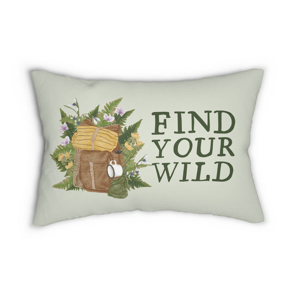 Find Your Wild Backpacker Lumbar Accent Pillow