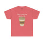 Pink athletic tee with 'Today's Good Mood Sponsored By Coffee' and a coffee cup design, perfect for coffee lovers.