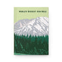 Hardcover journal titled 'World's Biggest Ash-Hole' featuring Mt. St. Helens and green forest design.