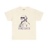 George Vancouver tee with USA sunglasses and 