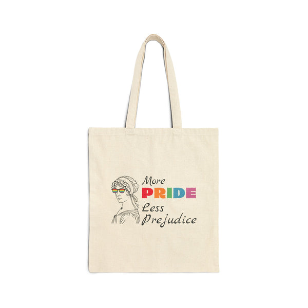 More PRIDE Less Prejudice Cotton Canvas Tote Bag